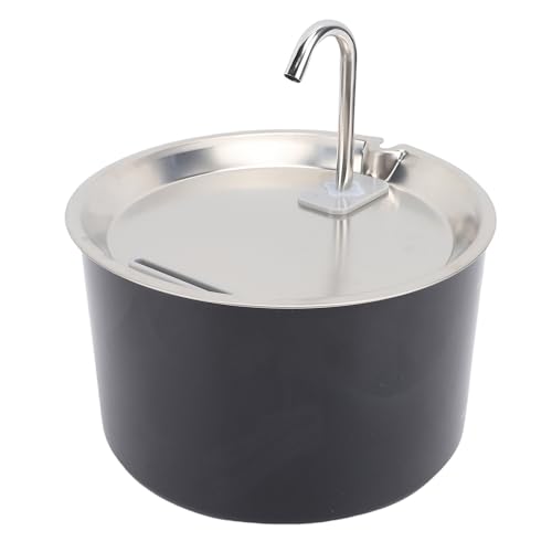Generic Katzenwasserbrunnen, Kompakte Leistungsstarke Filtration Pet Water Fountain Robuste Edelstahlschale für Innenkatzen Hunde (Black) von Generic