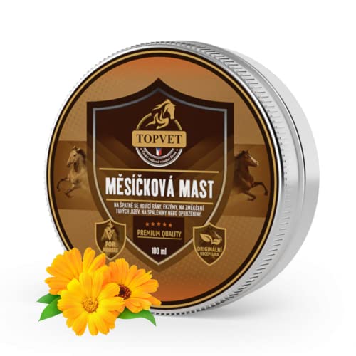 Ringelblumensalbe für Pferde - Calendula Salbe - schlecht heilenden Wunden, Ekzemen, zum Aufweichen Harter Narben, bei Verbrennungen oder Wunden Naturprodukt mit Bienenwachs - Topvet 100 ml von Generic
