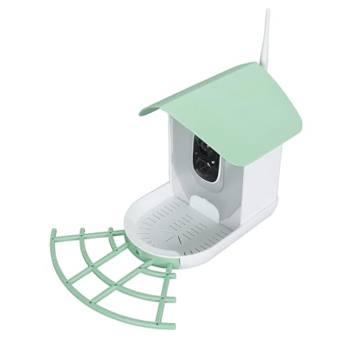 Generic Smart Bird Feeder, Smart Birdwatching Camera Easy Identification IP65 Wasserdicht 1080p HD mit Solarpanel für Vögel (Green) von Generic