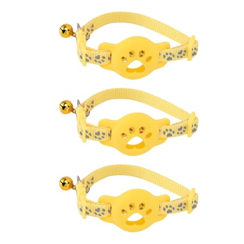 Generic Tierhalterhalter, Komfort Anti Lost Reflective Katzenkragenhalter mit Bell für Haustier (Yellow) von Generic