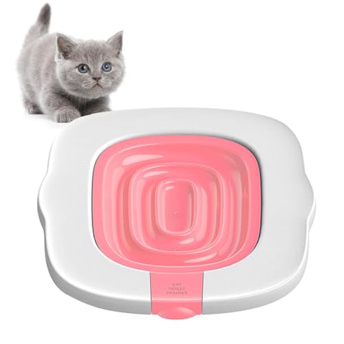 Generic Toiletten-Katzentoiletten-Trainer,Katzen-Toiletten-Trainer-Set,Tragbare Katzentoilette für das Training - Wiederverwendbares Kätzchen-Töpfchen-Zugsystem, Rutschfester von Generic