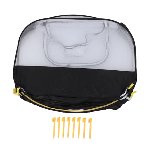 Generic Unternehmensspiel, Tragbare Reißverschlusstüren in Transparenten Wandgestrickten Kleinen Tierzelt Faltbar Schwanger für Welpen für Hühnchen (Black) von Generic