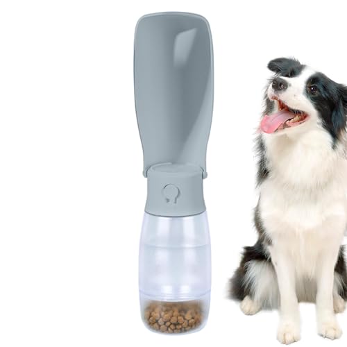 Generic Wasserflasche für Hunde,Hundewasserflasche - Haustier-Wasserflasche mit Futterbehälter - Wasserspender, Faltbare Haustier-Wasserflasche, Hunde-Wassernapf, tragbarer Welpen-Trinknapf von Generic