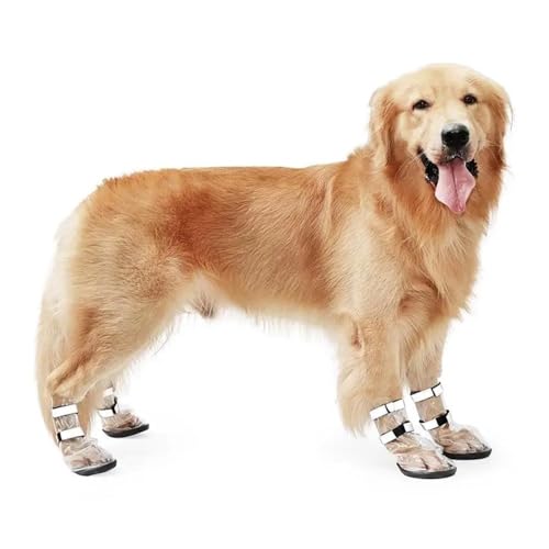 Generic hundeschuhe 4 Stück Haustier-Regenschuhe, wasserdicht, spritzwassergeschützt, rutschfest, for kleine, mittelgroße und große Hunde (Color : A, Size : L) von Generic