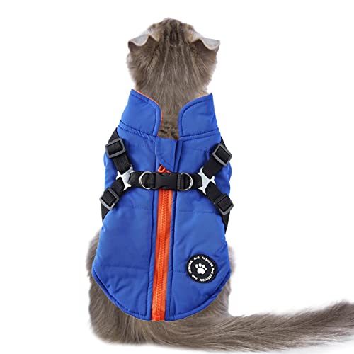 Gepolsterte Weste Hundejacke | Wasserdichte Jacken mit Geschirr und D Ringen - Hundemantel Geschirr Winter Warme Weste Jacke Wasserdicht Baumwolle Kostü von Generic