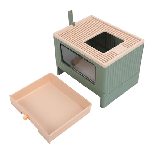 Geschlossene Katzentoilette, Katzentoilettenbox mit Schubladeneingang von Oben, Großes Fassungsvermögen für Reisen (Green) von Generic