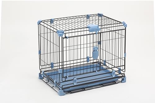 Gitterbox, Käfig, Hundekäfig, Katzenkäfig, klappbar, Auffangschale (blau) von Generic