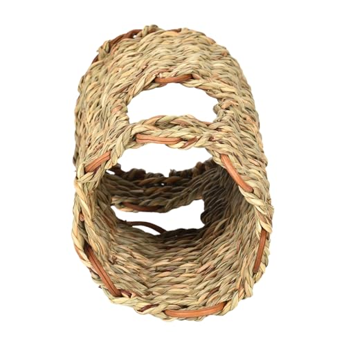 Graskau -Rohr - Hamster -Tunnel Versteck | Nest -Tunnel, Kleintier -Schutzspielzeug für Kaninchen Meerschwein Stellen Sie das Wohlergehen Ihrer pelzigen Freunde mit unserem geräumigen Hamster-Gras-Tun von Generic