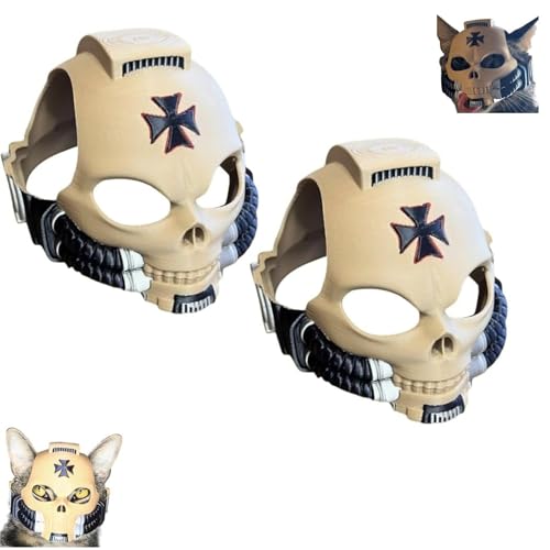 Grimaldus -Katzenhelm, Grimaldus -Katzenmaske, der ultimative Kampfhelm für Haustier, dekorative Fotozubehör Requisiten Outdoor -Haustierzubehör, einstellbar, Geschenke für Tierliebhaber (2pcs) von Generic