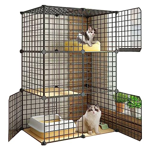 Große Katzenkäfig for Draußen Hergestellt aus Metall und PP-Harz, DIY，Großer Raum, Freie Aufteilung，Geeignet for Kätzchen, Kaninchen, Chinchillas, Hunde (Size : 75 * 39 * 109cm, Color : Type A) von Generic