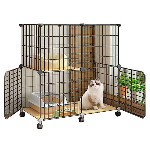 Große Katzenkäfig for Draußen Hergestellt aus Metall und PP-Harz, DIY，Großer Raum, Freie Aufteilung，Geeignet for Kätzchen, Kaninchen, Chinchillas, Hunde (Size : 75 * 39 * 76cm, Color : Type A) von Generic