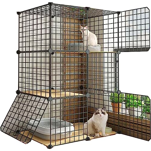 Große Katzenkäfig for Draußen Hergestellt aus Metall und PP-Harz, DIY，Großer Raum, Freie Aufteilung，Geeignet for Kätzchen, Kaninchen, Chinchillas, Hunde (Size : 75 * 49 * 109cm-A, Color : Type D) von Generic