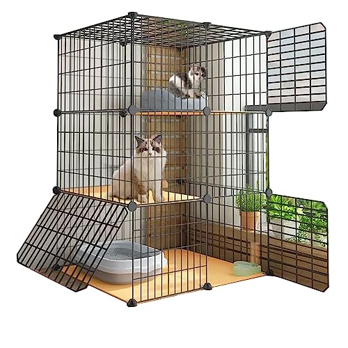 Große Katzenkäfig for Draußen Hergestellt aus Metall und PP-Harz, DIY，Großer Raum, Freie Aufteilung，Geeignet for Kätzchen, Kaninchen, Chinchillas, Hunde (Size : 75 * 49 * 109cm-B, Color : Type B) von Generic