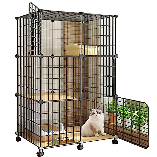 Große Katzenkäfig for Draußen Hergestellt aus Metall und PP-Harz, DIY，Großer Raum, Freie Aufteilung，Geeignet for Kätzchen, Kaninchen, Chinchillas, Hunde (Size : 75 * 49 * 112cm, Color : Type A) von Generic