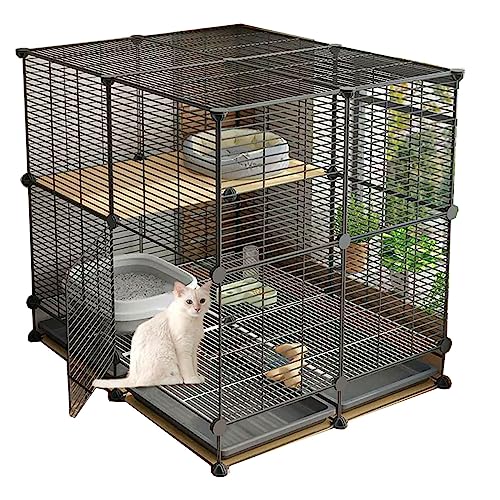 Große Katzenkäfig for Draußen Hergestellt aus Metall und PP-Harz, DIY，Großer Raum, Freie Aufteilung，Geeignet for Kätzchen, Kaninchen, Chinchillas, Hunde (Size : 75 * 75 * 84cm-B, Color : Type A) von Generic