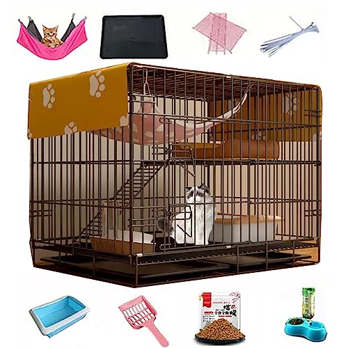 Große Katzenkäfig for Draußen aus Metall Gemacht Verbreiterte Plattformen und Leitern Geeignet for Katzen, Kaninchen, Chinchillas, Hunde, Schwarz/weiß (Color : Black, Size : 85 * 60 * 70CM_Type A) Große Katzenkäfig for Draußen aus Metall Gemacht Verbreiterte Plattformen und Leitern Geeignet for Katzen, Kaninchen, Chinchillas, Hunde, Schwarz/weiß (Color : Black, Size : 85 * 60 * 70CM_Type A) von Generic