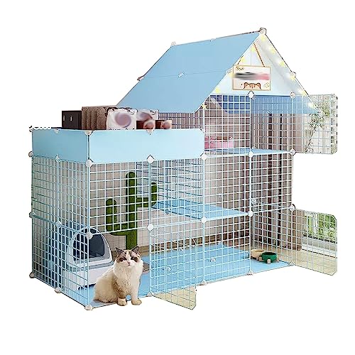 Große Katzenkäfig für Draußen aus Metall und Harz, Top-Speicher,Fußpolster aus Kunstharz, Kein Kneifen,Super Großer Raum Ist , Geeignet für Katzen, Hunde, Kaninchen ( Color : Blue , Size : 147*75*146C Große Katzenkäfig für Draußen aus Metall und Harz, Top-Speicher,Fußpolster aus Kunstharz, Kein Kneifen,Super Großer Raum Ist , Geeignet für Katzen, Hunde, Kaninchen ( Color : Blue , Size : 147*75*146C von Generic