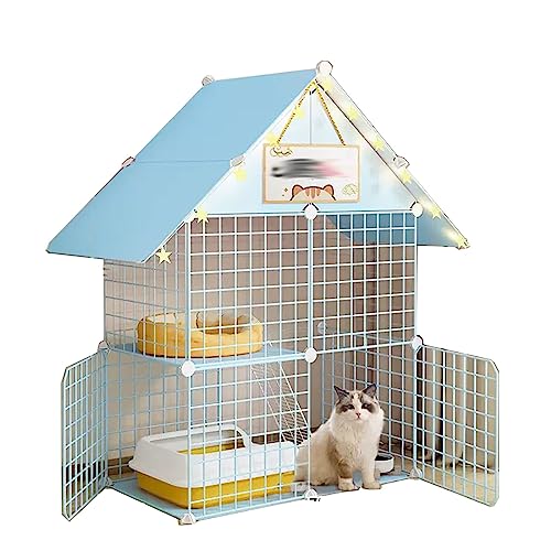 Große Katzenkäfig für Draußen aus Metall und Harz, Top-Speicher,Fußpolster aus Kunstharz, Kein Kneifen,Super Großer Raum Ist , Geeignet für Katzen, Hunde, Kaninchen ( Color : Blue , Size : 75*39*110CM Große Katzenkäfig für Draußen aus Metall und Harz, Top-Speicher,Fußpolster aus Kunstharz, Kein Kneifen,Super Großer Raum Ist , Geeignet für Katzen, Hunde, Kaninchen ( Color : Blue , Size : 75*39*110CM von Generic