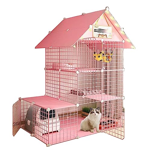 Große Katzenkäfig für Draußen aus Metall und Harz, Top-Speicher,Fußpolster aus Kunstharz, Kein Kneifen,Super Großer Raum Ist , Geeignet für Katzen, Hunde, Kaninchen ( Color : Red , Size : 111*75*146CM Große Katzenkäfig für Draußen aus Metall und Harz, Top-Speicher,Fußpolster aus Kunstharz, Kein Kneifen,Super Großer Raum Ist , Geeignet für Katzen, Hunde, Kaninchen ( Color : Red , Size : 111*75*146CM von Generic