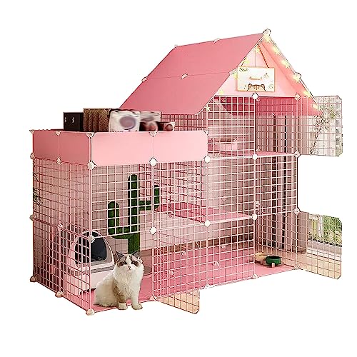 Große Katzenkäfig für Draußen aus Metall und Harz, Top-Speicher,Fußpolster aus Kunstharz, Kein Kneifen,Super Großer Raum Ist , Geeignet für Katzen, Hunde, Kaninchen ( Color : Red , Size : 147*75*146CM Große Katzenkäfig für Draußen aus Metall und Harz, Top-Speicher,Fußpolster aus Kunstharz, Kein Kneifen,Super Großer Raum Ist , Geeignet für Katzen, Hunde, Kaninchen ( Color : Red , Size : 147*75*146CM von Generic