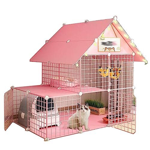 Große Katzenkäfig für Draußen aus Metall und Harz, Top-Speicher,Fußpolster aus Kunstharz, Kein Kneifen,Super Großer Raum Ist , Geeignet für Katzen, Hunde, Kaninchen ( Color : Red , Size : 111*75*110CM Große Katzenkäfig für Draußen aus Metall und Harz, Top-Speicher,Fußpolster aus Kunstharz, Kein Kneifen,Super Großer Raum Ist , Geeignet für Katzen, Hunde, Kaninchen ( Color : Red , Size : 111*75*110CM von Generic