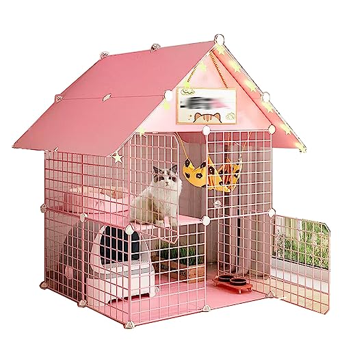 Große Katzenkäfig für Draußen aus Metall und Harz, Top-Speicher,Fußpolster aus Kunstharz, Kein Kneifen,Super Großer Raum Ist , Geeignet für Katzen, Hunde, Kaninchen ( Color : Red , Size : 75*75*110CM_ Große Katzenkäfig für Draußen aus Metall und Harz, Top-Speicher,Fußpolster aus Kunstharz, Kein Kneifen,Super Großer Raum Ist , Geeignet für Katzen, Hunde, Kaninchen ( Color : Red , Size : 75*75*110CM_ von Generic