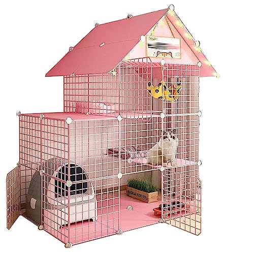 Große Katzenkäfig für Draußen aus Metall und Harz, Top-Speicher,Fußpolster aus Kunstharz, Kein Kneifen,Super Großer Raum Ist , Geeignet für Katzen, Hunde, Kaninchen ( Color : Red , Size : 111*75*146CM Große Katzenkäfig für Draußen aus Metall und Harz, Top-Speicher,Fußpolster aus Kunstharz, Kein Kneifen,Super Großer Raum Ist , Geeignet für Katzen, Hunde, Kaninchen ( Color : Red , Size : 111*75*146CM von Generic