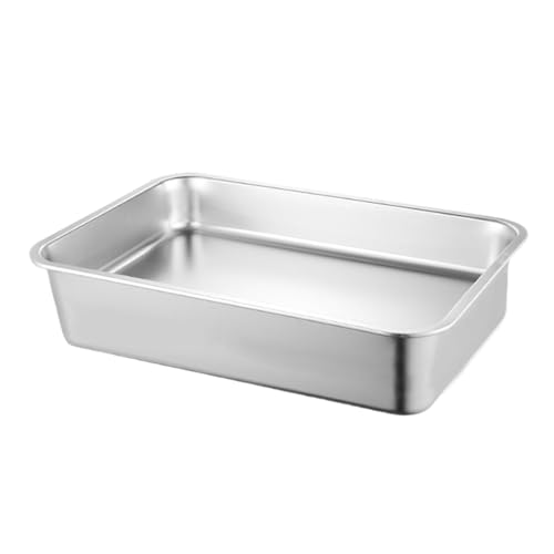 Große Katzentoilette, Edelstahl-Toilette, Metalltablett | Antihaft-Katzenbox | Schwerlast-Haustier-Arana-Behälter für Kätzchen ohne Öl Große Katzentoilette, Edelstahl-Toilette, Metalltablett | Antihaft-Katzenbox | Schwerlast-Haustier-Arana-Behälter für Kätzchen ohne Öl von Generic