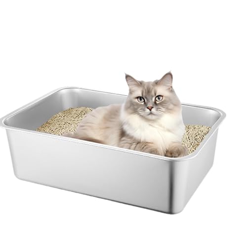 Große Katzentoilette – Katzentoilette mit Antihaftbeschichtung, große Katzentoilette, Spritzschutz für große und kleine Katzen, , leicht zu reinigen von Generic