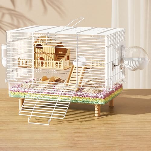 Großer Hamsterkäfig Aus Draht mit Holzbeinen, Rattenkäfig für Gerbils mit Tragbarem Tragegriff, Kleintierkäfig mit Viel Platz für Zwerghamster und Gerbils Großer Hamsterkäfig Aus Draht mit Holzbeinen, Rattenkäfig für Gerbils mit Tragbarem Tragegriff, Kleintierkäfig mit Viel Platz für Zwerghamster und Gerbils von Generic