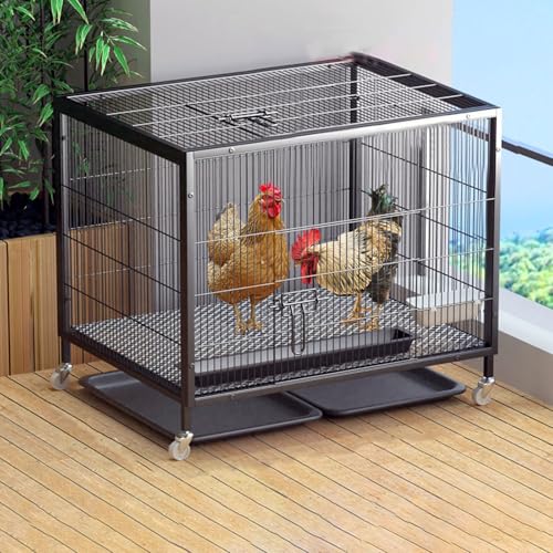 Großer Hühnerkäfig, Robuster Hühnerstall-Kleintierkäfig Mit Rollen Und Tablett, 2-türiges Design, Leicht Zu Bewegen Und Zu Reinigen, Mit Türschloss, Um EIN Entkommen Zu Verhindern(72 * 56 * 65cm) Großer Hühnerkäfig, Robuster Hühnerstall-Kleintierkäfig Mit Rollen Und Tablett, 2-türiges Design, Leicht Zu Bewegen Und Zu Reinigen, Mit Türschloss, Um EIN Entkommen Zu Verhindern(72 * 56 * 65cm) von Generic