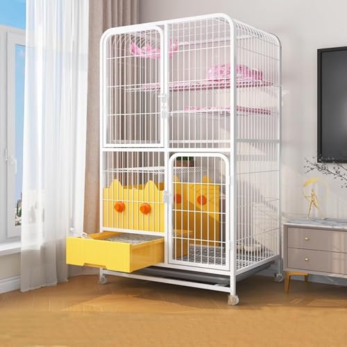 Großer Katzenkäfig Aus Vierkantrohr, 2/3/4-stöckiges Katzengehege Mit Integrierter Katzentoilette Katzenhütten Katzenkletterleiter, Katzenhängematte Starke Tragfähigkeit, Für 1–2 Katzen(White,78*55*13 Großer Katzenkäfig Aus Vierkantrohr, 2/3/4-stöckiges Katzengehege Mit Integrierter Katzentoilette Katzenhütten Katzenkletterleiter, Katzenhängematte Starke Tragfähigkeit, Für 1–2 Katzen(White,78*55*13 von Generic