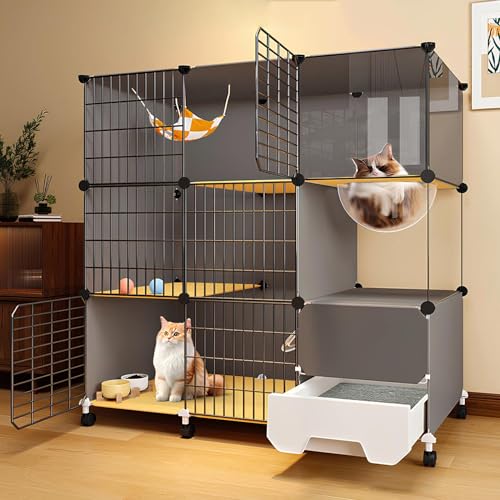 Großer Katzenkäfig Mit Rädern, Katzenkäfig Für Den Innenbereich Mit Geschlossener Katzentoilette, Katzengehege, Raumkapsel-Design, Einfach Zusammenzubauen, Abnehmbar, Für 1–2 Katzen Großer Katzenkäfig Mit Rädern, Katzenkäfig Für Den Innenbereich Mit Geschlossener Katzentoilette, Katzengehege, Raumkapsel-Design, Einfach Zusammenzubauen, Abnehmbar, Für 1–2 Katzen von Generic