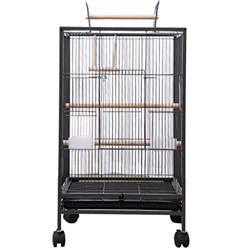 Großer Papageienkäfig, Stabiles Und Komfortables Vogelhaus Aus Metall, Dekorativer Haustierkäfig, 5 Pakete Verfügbar Für Sittiche, Katzen, Mäuse Und Kaninchen(Black D) von Generic