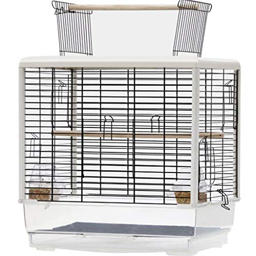 Großer Transparenter Papageienkäfig Zierlicher Gartenvogelkäfig Vogelnest Mit Futterbox Und Holzständer Edelstahl-Vogelvoliere, Einfach Zu Montieren(A) von Generic
