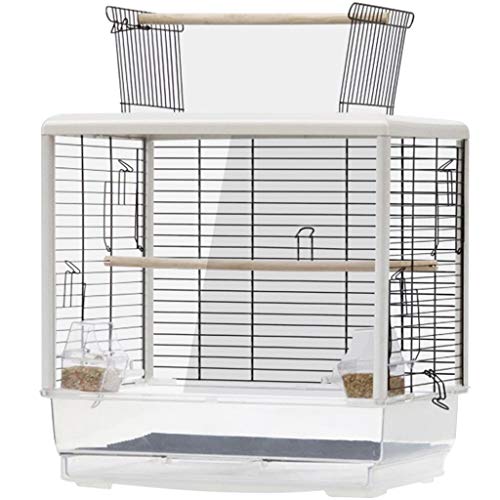 Großer Transparenter Papageienkäfig Zierlicher Gartenvogelkäfig Vogelnest Mit Futterbox Und Holzständer Edelstahl-Vogelvoliere, Einfach Zu Montieren(B) von Generic