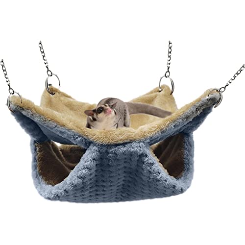 Hängematte für kleine Tiere, warm, doppellagig, Frettchen-Hängematte, Meerschweinchen für Papageien, Hamster, Frettchen, Gleiter, Mäuse, Meerschweinchen, Winter und Herbst von Generic