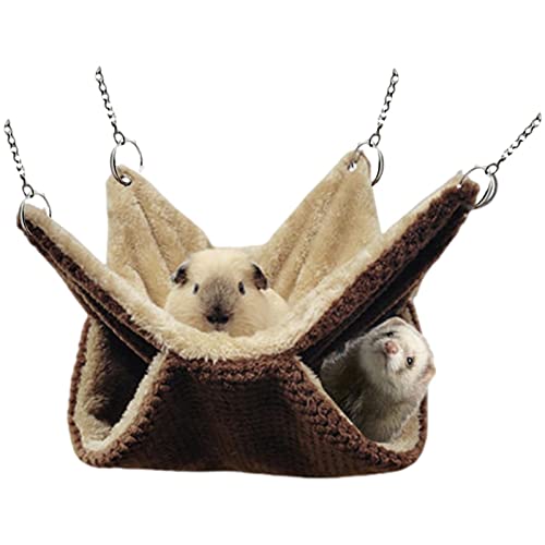 Hängematte für kleine Tiere, weiches Flanell-Etagenbett, Hängematten-Zubehör, für kleine Papageien, Maus, Meerzucker und Schlaf von Generic