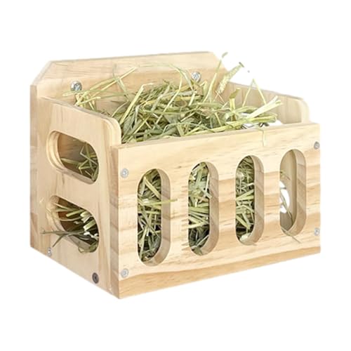 Häschen-Heu-Futterhäuschen - Holz Heuraufe für Meerschweinchen | Heu-Futterhäuschen für Kleintiere aus Holz, Hay Feeder Rabbit Guinea für Schweinsack Bunny Rack Wurf Holzkasten Feeder mit Halter Kanin von Generic