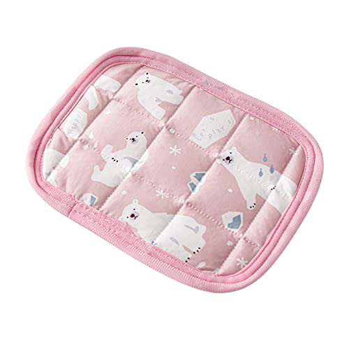 Hamster-Einstreu-Pad rutschfeste Unterseite, kühles Gefühl, Meerschweinchen-Einstreu, kühlendes Eistuch, Hamster-Schlafkissen Hell-Pink 2XS von Generic