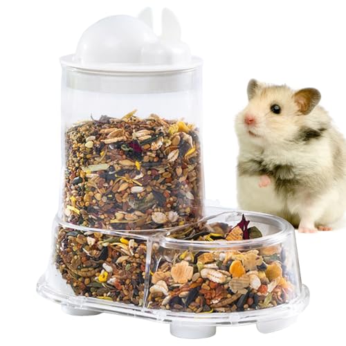 Hamster Futternapf | Automatische Hamsternapf Mit Großvolumigem Flaschenhalter | Großvolumiger Futter- & Leckerliespender Mit Flaschenhalter Für Kaninchen Innen- Und Außenbereich von Generic