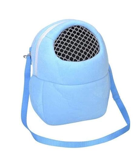 Hamster-Reisetasche, Haustier-Hamster-Taschen, tragbare Reisetasche, atmungsaktive kleine Haustiertasche mit verstellbarem Schultergurt für Igel, Hamster, Schwein UvL427 (Blue, 22x19x19) von Generic
