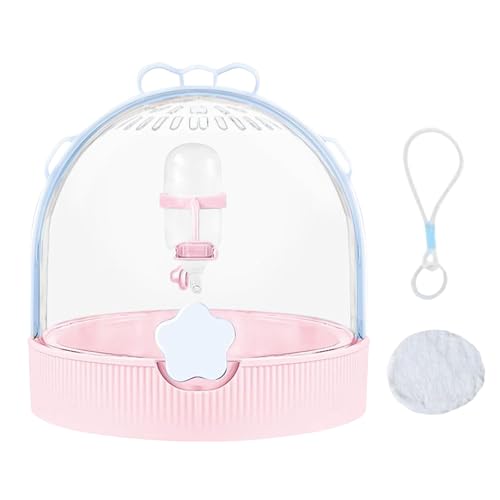 Hamster Transportbox - Chinchilla Transportbox Kleintierträger | Klare Haustierzubehör mit Trinkflasche für Igel Frettchen Mäuse Chinchilla Camping Urlaub Reisen,Für Outdoor Und von Generic