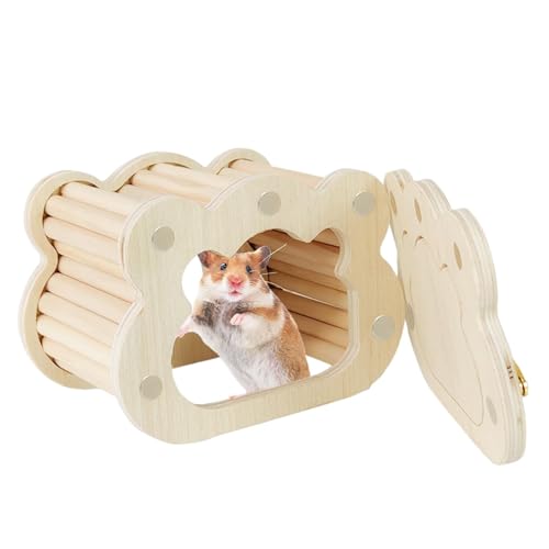 Hamsterhaus aus Holz - Hütte für Kleintiere, Mäuse Gerbils Mäuse Canions für Haustiere aus sicherem Holz, Spielplatz für Hamster von Generic