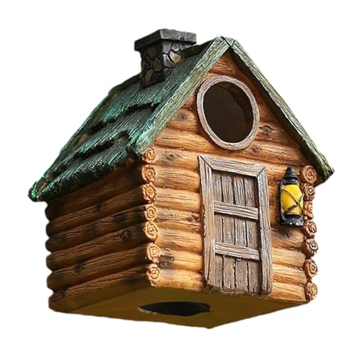Handgefertigtes Vogelhaus zum Aufhängen, Kunstharz Vogelvilla mit Kette, Dekorative Nistkasten Vogelhäuschen für Wildvögel und Gartenvögel, Hängende Vogelnest Dekoration für Garten Balkon Terrasse (A) Handgefertigtes Vogelhaus zum Aufhängen, Kunstharz Vogelvilla mit Kette, Dekorative Nistkasten Vogelhäuschen für Wildvögel und Gartenvögel, Hängende Vogelnest Dekoration für Garten Balkon Terrasse (A) von Generic