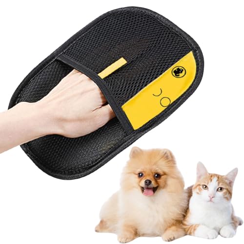 Handschuhe zur Tierhaarentfernung, 2025 Neue doppelseitige Tierpflegehandschuhe for Hunde und Katzen, wiederverwendbarer elektrostatischer Tierhaarentferner for Bettlaken, Couch, Kleidung, Teppich von Generic