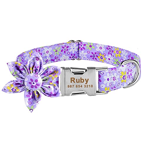 Haustier Halsband Einstellbare Benutzerdefinierte Gravierte Name Tag Hundehalsband Kleine Große Hundehalsbänder Plaid Hunde Halsband, Orange Blume, Xl/Lila Blume/L Haustier Halsband Einstellbare Benutzerdefinierte Gravierte Name Tag Hundehalsband Kleine Große Hundehalsbänder Plaid Hunde Halsband, Orange Blume, Xl/Lila Blume/L von Generic