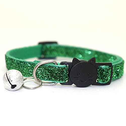 Haustier-Halskette, niedliches Kätzchen-Halsband mit Glocke, Katzenzubehör, 8 Farben, für Katzen, Hundehalsband, Leinen, Katzenzubehör (grün) von Generic