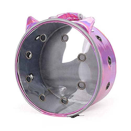 Haustier Katze Tasche Träger Transparent Haustier Outdoor Rucksack Reise Tragen Handtasche Taschen Atmungsaktiv für Welpen Katzen Haustierbedarf (Farbe: Rosa) von Generic