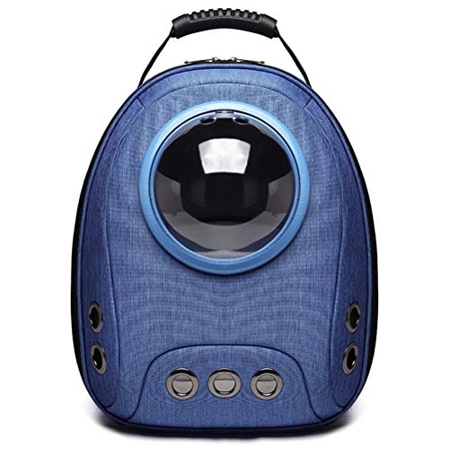 Haustier Katze Tragetasche Atmungsaktiv Outdoor Haustier Rucksack mit Blase Tragbare Reise Kunststoff Astronaut Haustier Hundetaschen für Welpen Katzen (Blau) von Generic